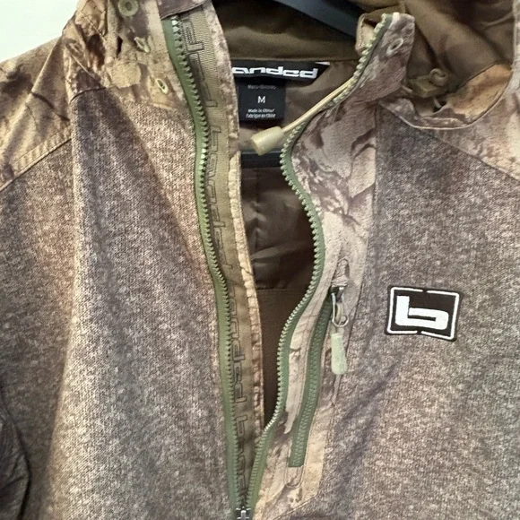 Banded Brown and Green Hooded Jacket - Picture 2 of 2